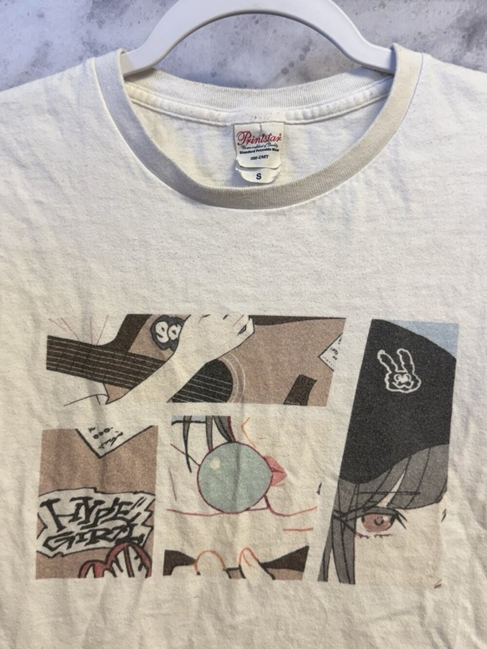 Hyper Girl Anime Graphic T Shirt Womens Small White Short Sleeve